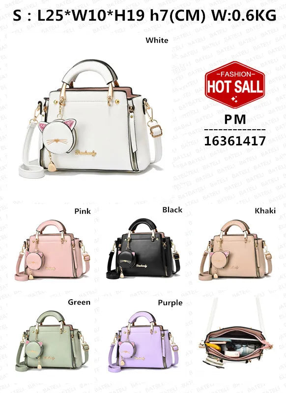 Trendige Damen-Handtasche aus Kunstleder mit Cartoon-Muster – Umhänge- & Schultertasche für den Alltag