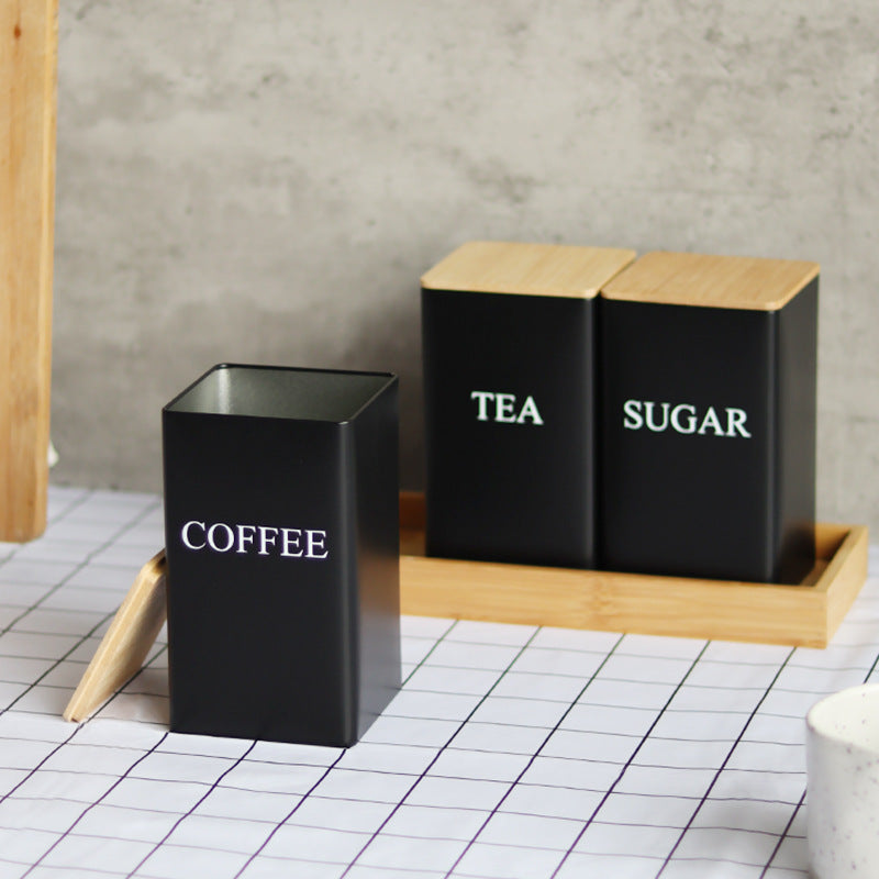 Kombinations-Set für Tee, Kaffee und Zucker – Weißblechdosen zur Aufbewahrung von Tee, Kaffee, Süßigkeiten, Teebeuteln oder Kapseln