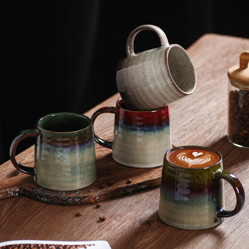 Kreative Retro-Tasse aus Keramik – schlichte Tasse für Frühstück, Milch, Haferbrei, Wasser oder Tee