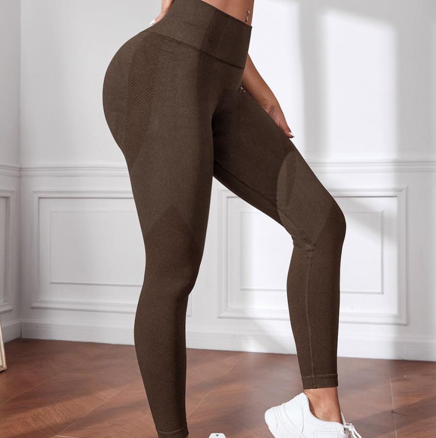 Nahtlose Pilates-Fitnesshose mit Überkreuz-Bund, hoher Taille und Push-up-Effekt – schnelltrocknende Yoga-Leggings für Damen