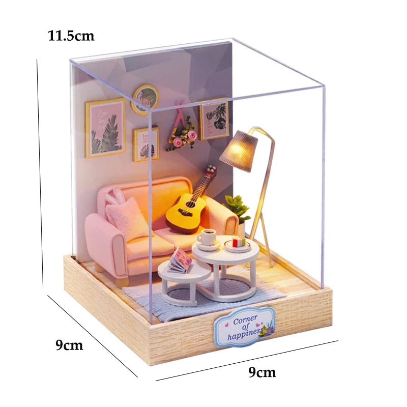 DIY Miniatur-Puppenhaus aus Holz – 3D-Bastelset mit Möbeln & Licht, Geschenkidee