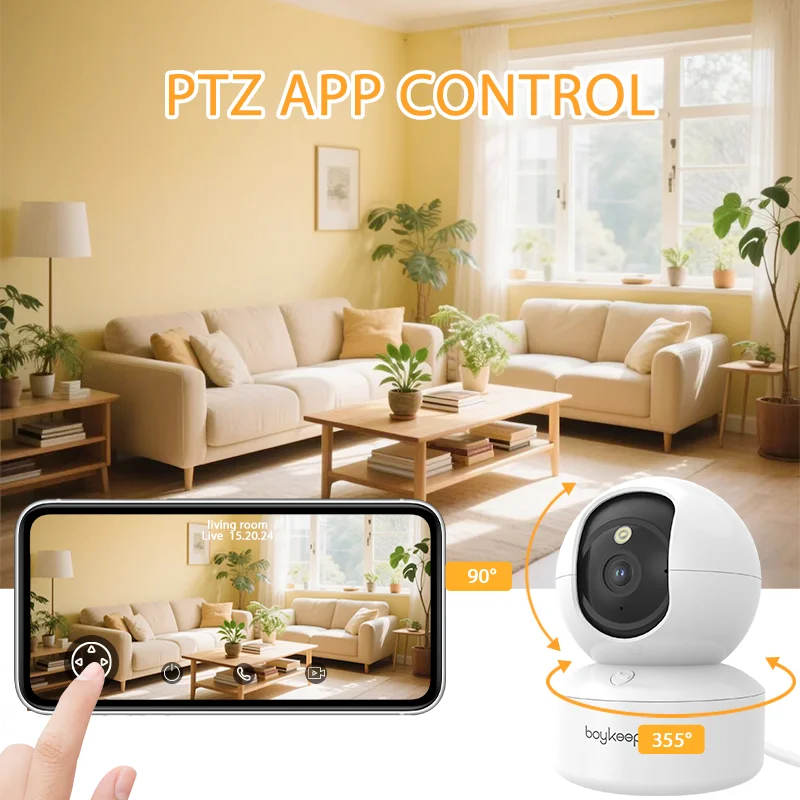 BoyKeep 2K WLAN-Überwachungskamera – 360° Schwenk, Nachtsicht, Zwei-Wege-Audio & Baby-Monitor