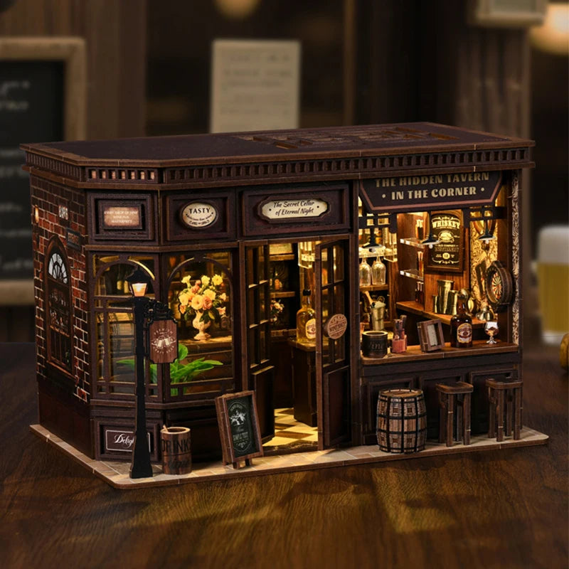 DIY Miniatur-Puppenhaus aus Holz – 3D-Bastelset mit Möbeln & Licht, Geschenkidee