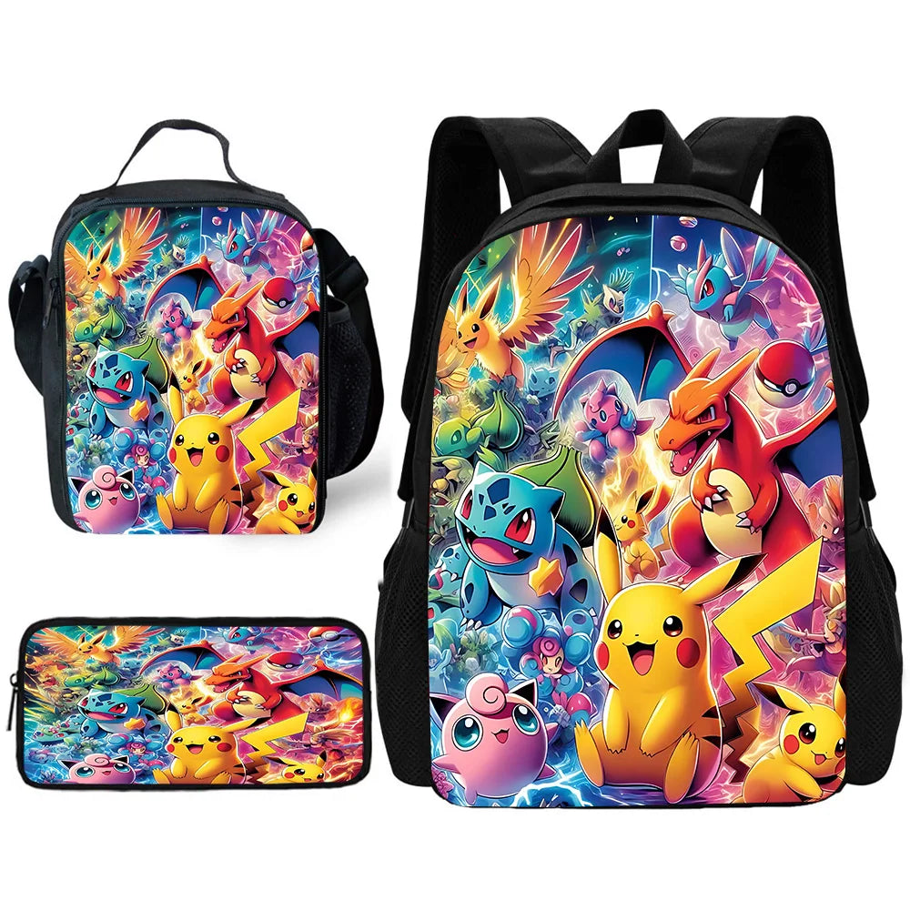 Niedlicher Potdemiel-Cartoon-Schulrucksack (Ball-Motiv) für Kinder – inklusive Lunchtasche und Federmäppchen – für Jungen und Mädchen – das perfekte Geschenk