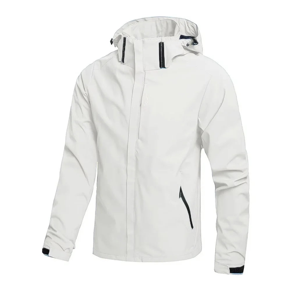 Wasserdichte Regenjacke für Herren – Leichte Outdoor-Regenjacke mit Kapuze, winddicht, ideal zum Wandern und Klettern