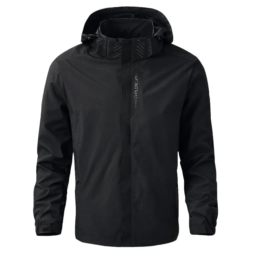 Wasserdichte Regenjacke für Herren – Leichte Outdoor-Regenjacke mit Kapuze, winddicht, ideal zum Wandern und Klettern