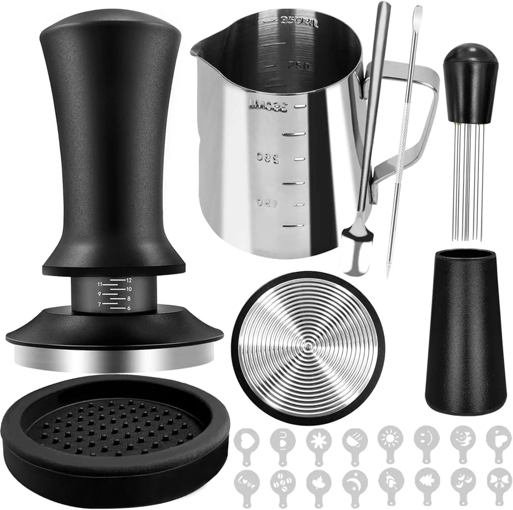 Espresso Barista Set 22-teilig – 51/53/58mm | WDT-Tool, Tamper, Milchkännchen & mehr