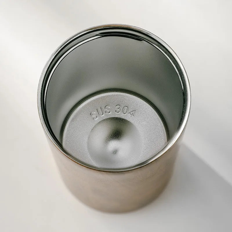 Thermobecher im Holzdesign – 400/500 ml | Vakuum-Isolierung aus 304er Edelstahl