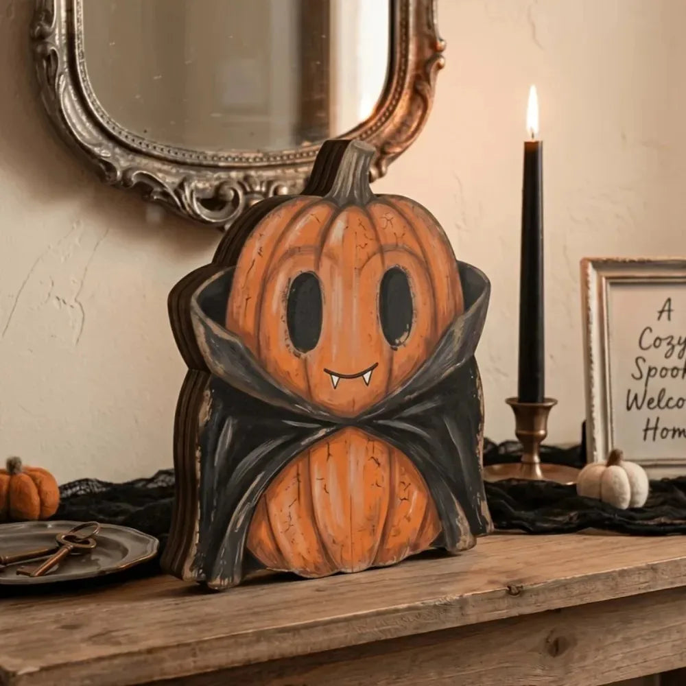 Halloween-Holzblock-Deko – Geister, Kürbisse & schwarze Katzen