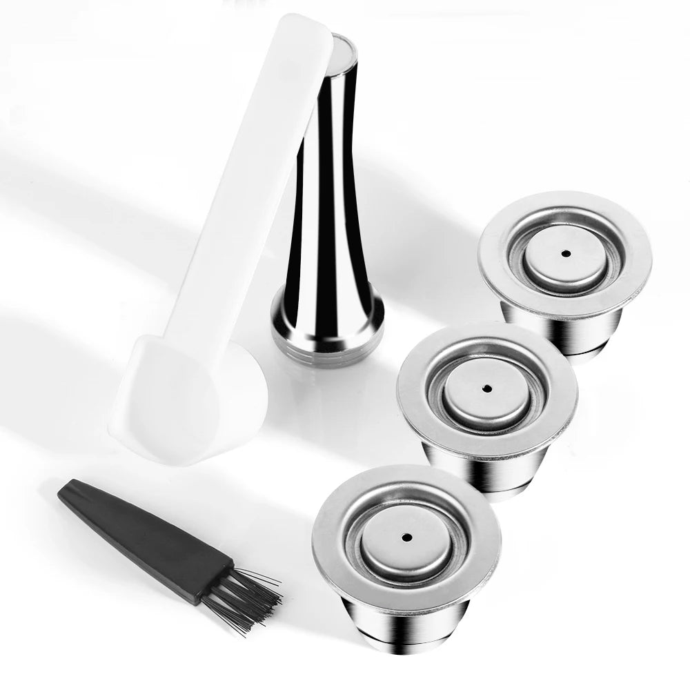 Wiederverwendbare Kaffeekapsel für Nespresso – Espresso Crema Cups aus Edelstahl, nachfüllbare Kaffeepods-Filter mit Tamper und Dosierring