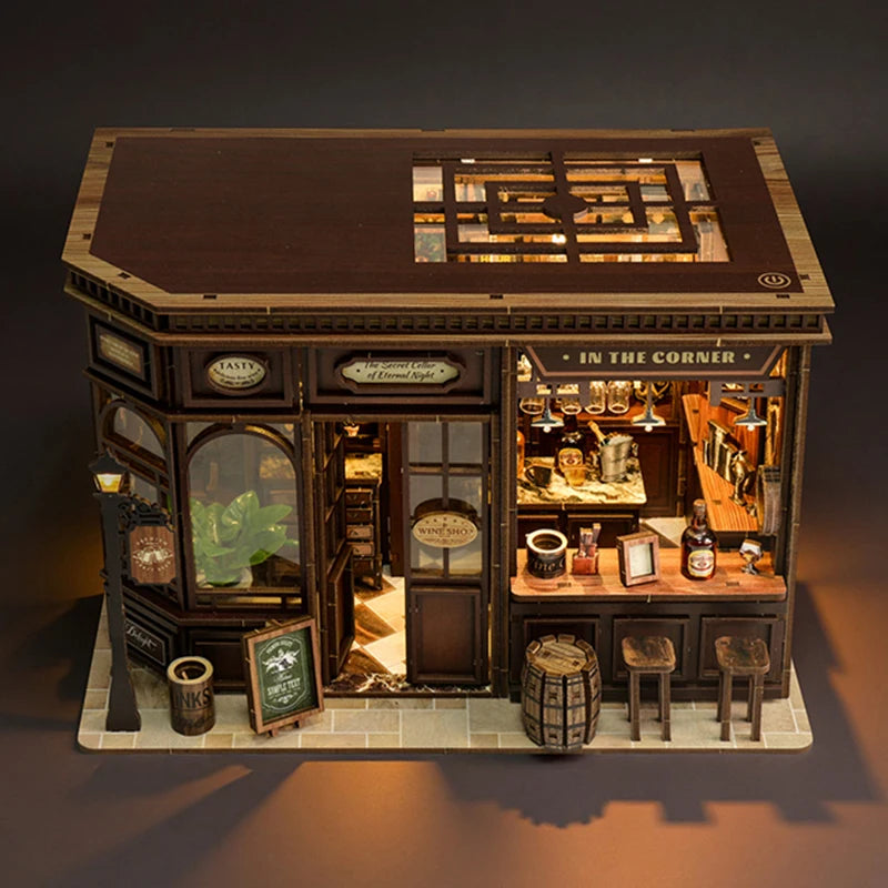 DIY Miniatur-Puppenhaus aus Holz – 3D-Bastelset mit Möbeln & Licht, Geschenkidee