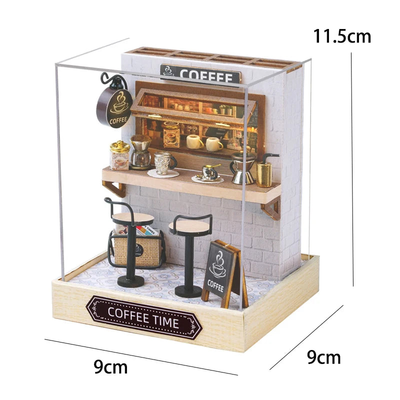DIY Miniatur-Puppenhaus aus Holz – 3D-Bastelset mit Möbeln & Licht, Geschenkidee