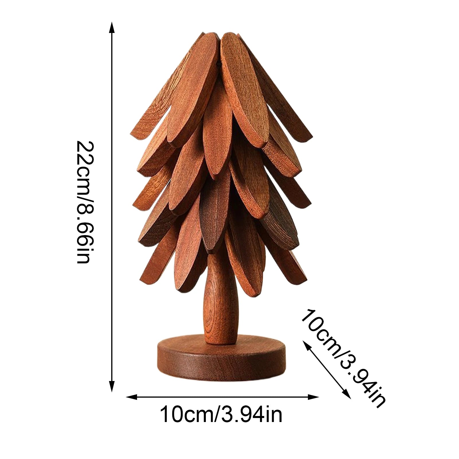 Holz-Topfuntersetzer Baum – 4er Set mit Halter | Hitzeschutz & Tischdeko