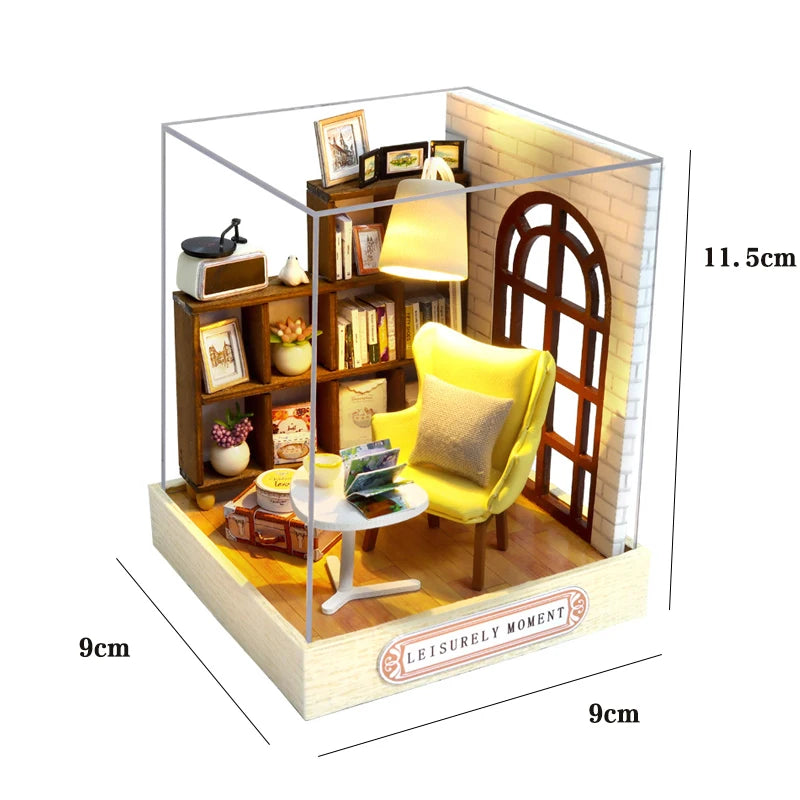 DIY Miniatur-Puppenhaus aus Holz – 3D-Bastelset mit Möbeln & Licht, Geschenkidee