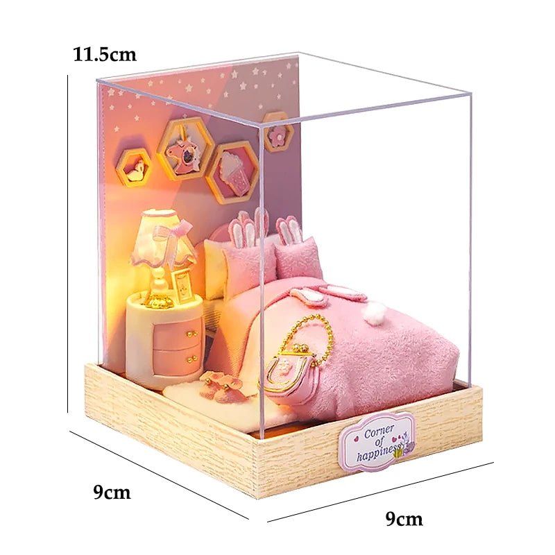 DIY Miniatur-Puppenhaus aus Holz – 3D-Bastelset mit Möbeln & Licht, Geschenkidee