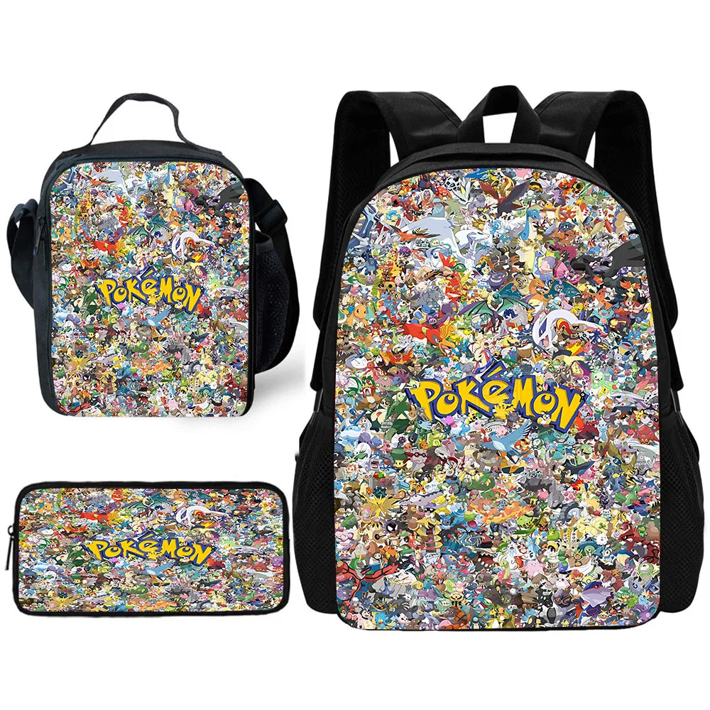 Niedlicher Potdemiel-Cartoon-Schulrucksack (Ball-Motiv) für Kinder – inklusive Lunchtasche und Federmäppchen – für Jungen und Mädchen – das perfekte Geschenk