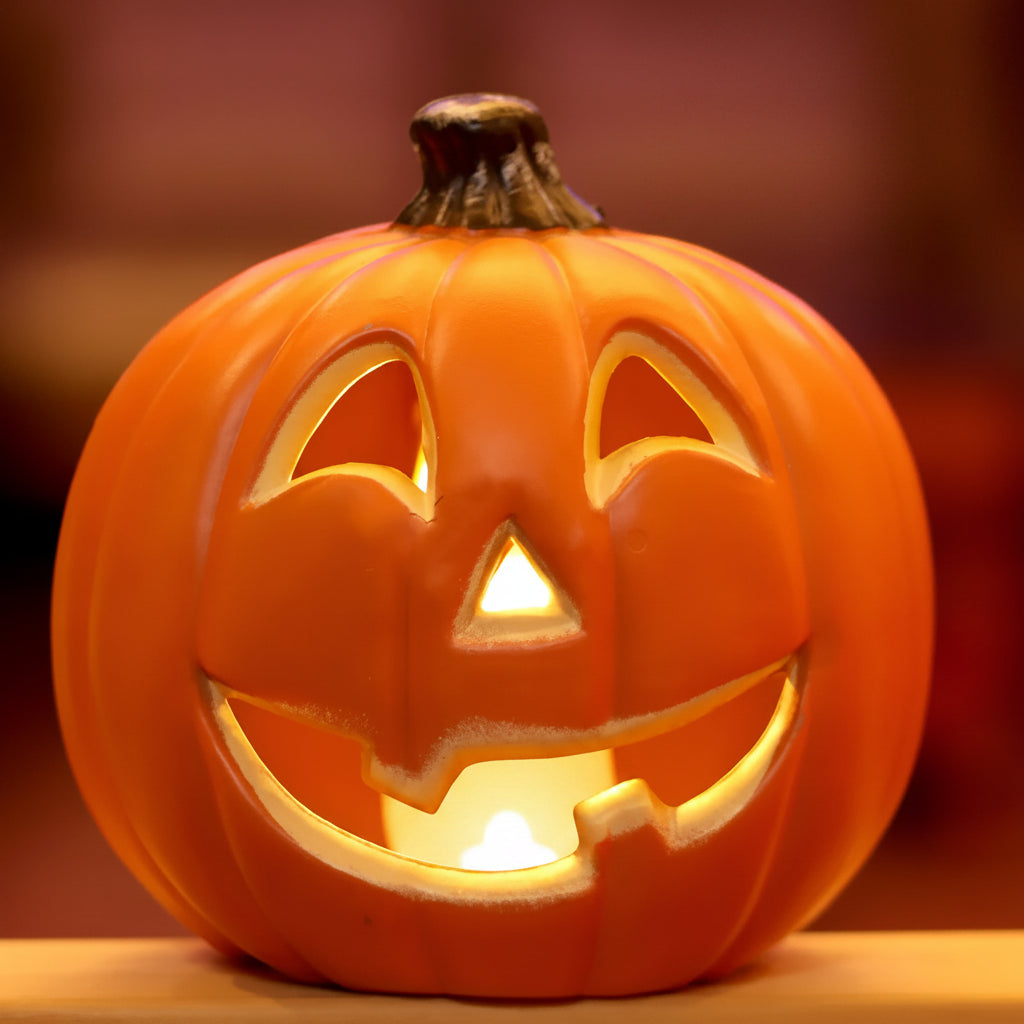 Halloween Kürbis Laterne – Leuchtende Deko für Innen & Außen, batteriebetrieben