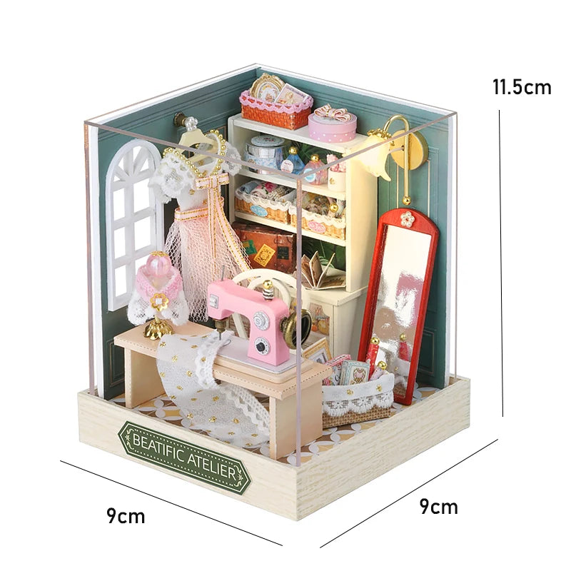 DIY Miniatur-Puppenhaus aus Holz – 3D-Bastelset mit Möbeln & Licht, Geschenkidee