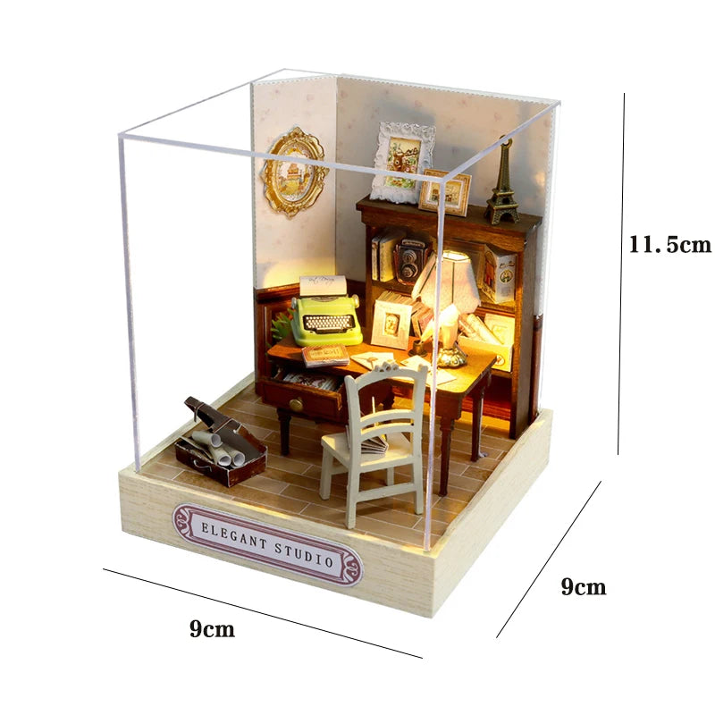 DIY Miniatur-Puppenhaus aus Holz – 3D-Bastelset mit Möbeln & Licht, Geschenkidee
