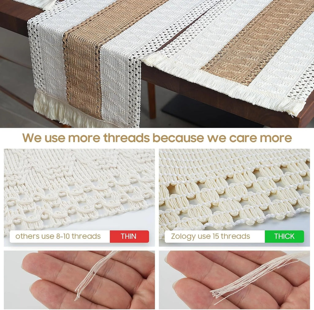 Handgemachte Boho Tischsets – Baumwolle, Jute & Wassergras geflochten | 1 Set