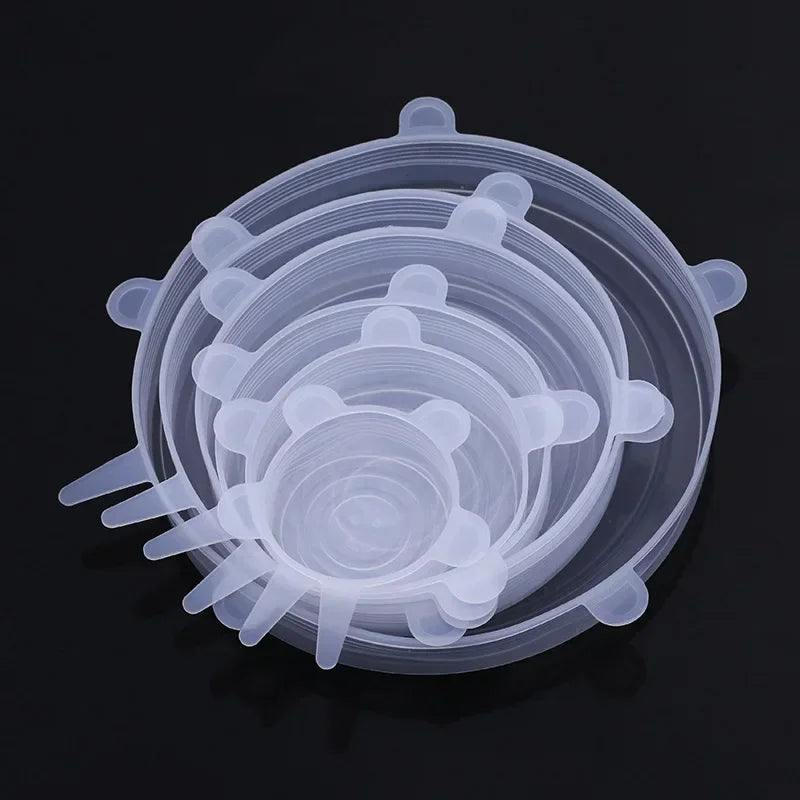 Silikon-Frischhaltedeckel 6er Set – Wiederverwendbar für Schüsseln, Gläser & Mikrowelle