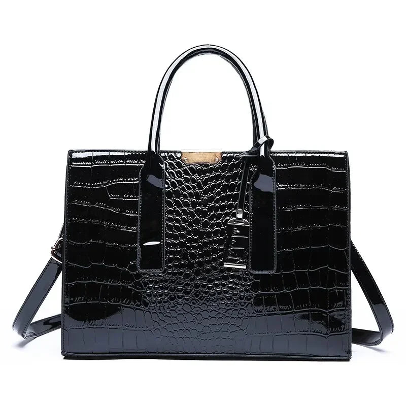 Luxuriöse Vintage Damen-Handtasche mit Krokodilmuster – Große Kapazität, Leder-Schultertasche für Business & Alltag