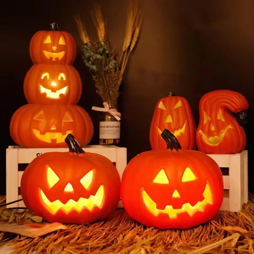Halloween Kürbis Laterne – Leuchtende Deko für Innen & Außen, batteriebetrieben