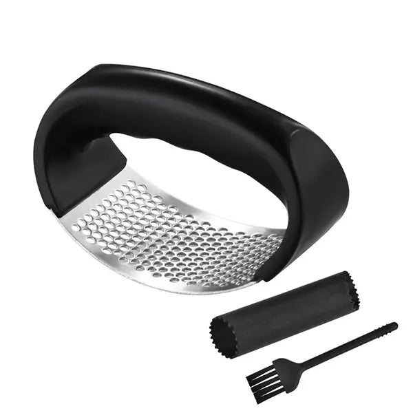 Profi-Knoblauchpresse aus Edelstahl – Manueller Knoblauch- & Ingwerzerkleinerer mit ergonomischem Griff