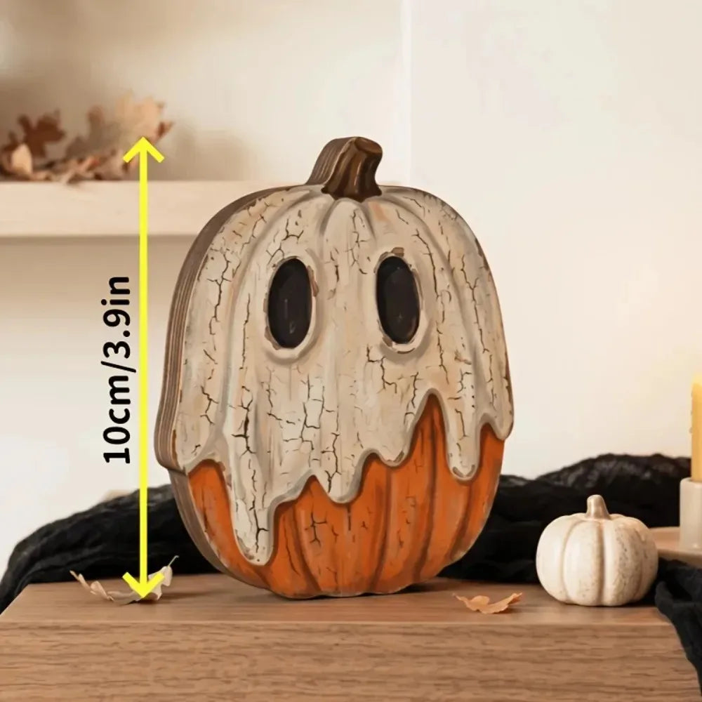 Halloween-Holzblock-Deko – Geister, Kürbisse & schwarze Katzen