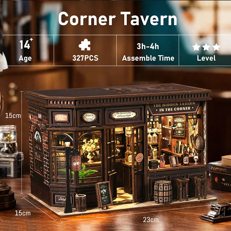 DIY Miniatur-Puppenhaus aus Holz – 3D-Bastelset mit Möbeln & Licht, Geschenkidee