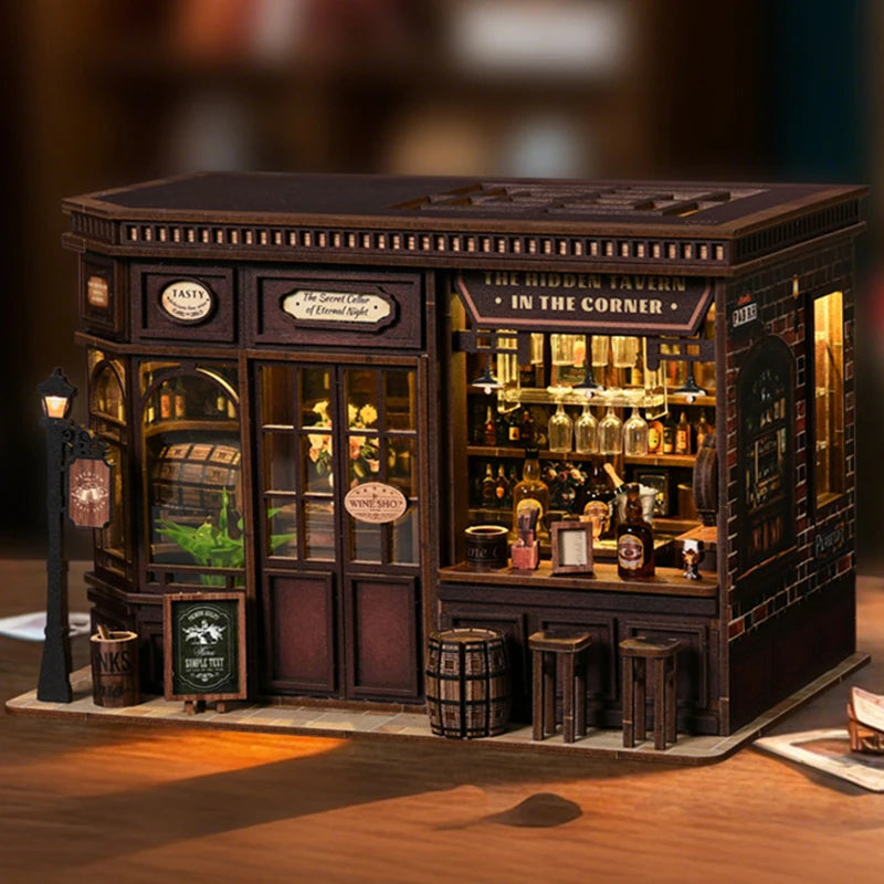 DIY Miniatur-Puppenhaus aus Holz – 3D-Bastelset mit Möbeln & Licht, Geschenkidee
