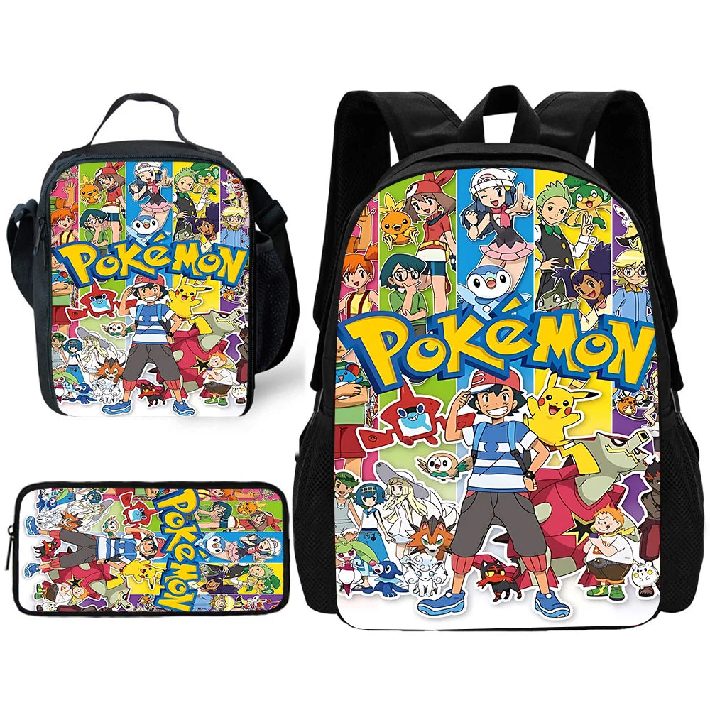 Niedlicher Potdemiel-Cartoon-Schulrucksack (Ball-Motiv) für Kinder – inklusive Lunchtasche und Federmäppchen – für Jungen und Mädchen – das perfekte Geschenk