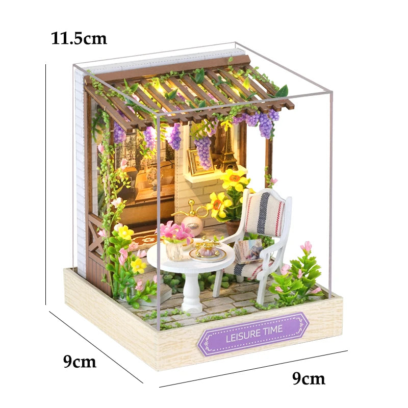 DIY Miniatur-Puppenhaus aus Holz – 3D-Bastelset mit Möbeln & Licht, Geschenkidee